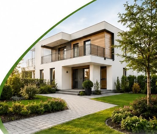 Modernes Haus mit Garten
